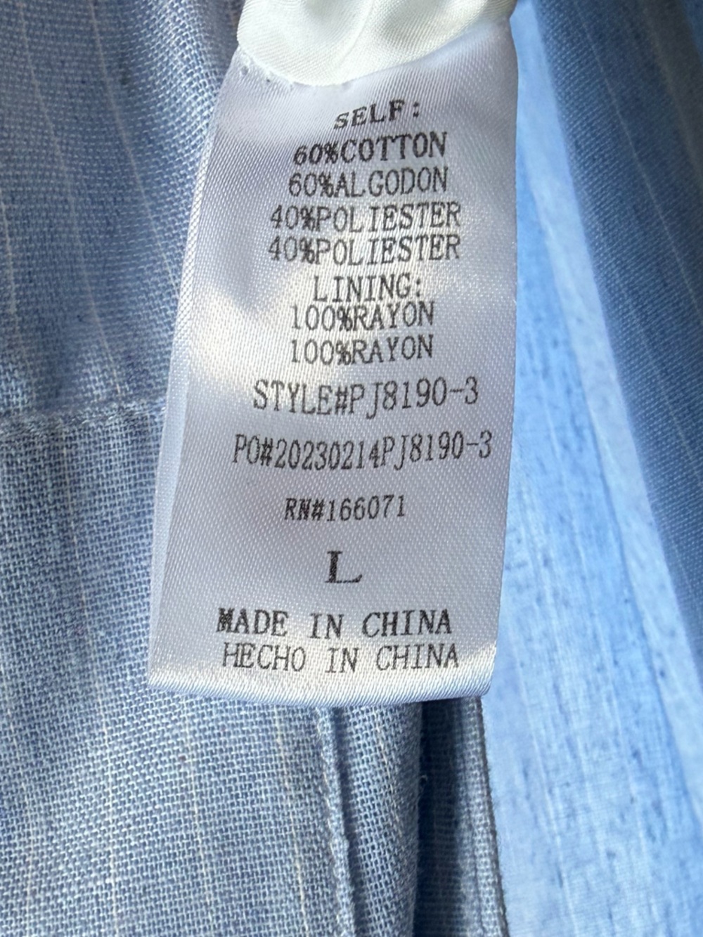 ππ¦Alani Light Blue Linen Blend Jumpsuit NWOT Size L Wide Leg Romper Collared - Picture 16 of 16